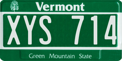 VT license plate XYS714