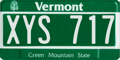 VT license plate XYS717