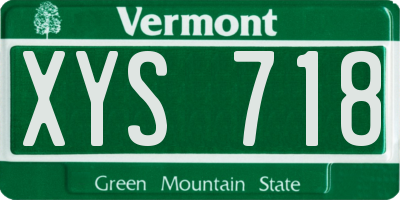 VT license plate XYS718