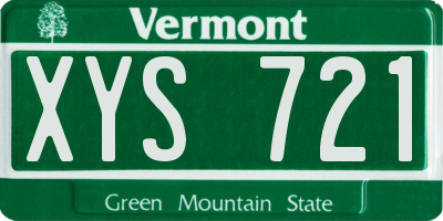 VT license plate XYS721
