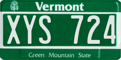 VT license plate XYS724