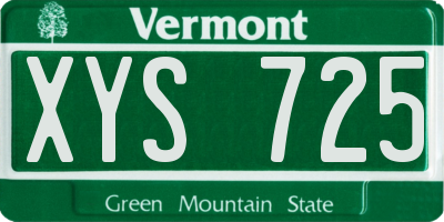 VT license plate XYS725