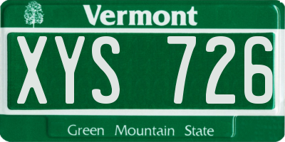 VT license plate XYS726