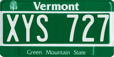 VT license plate XYS727