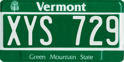 VT license plate XYS729