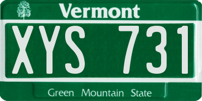 VT license plate XYS731