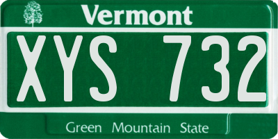 VT license plate XYS732