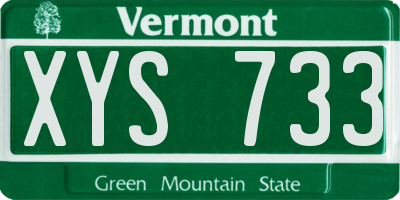VT license plate XYS733