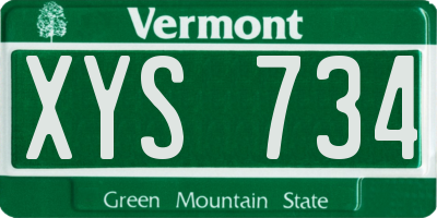 VT license plate XYS734