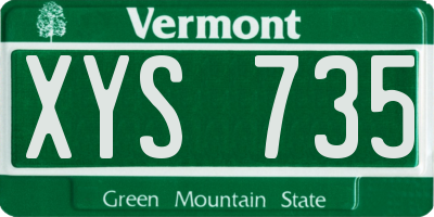 VT license plate XYS735