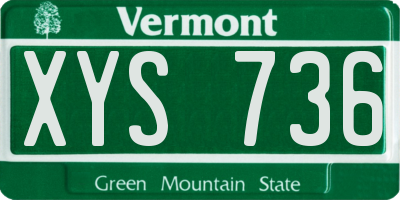 VT license plate XYS736