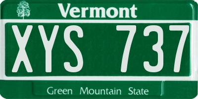 VT license plate XYS737