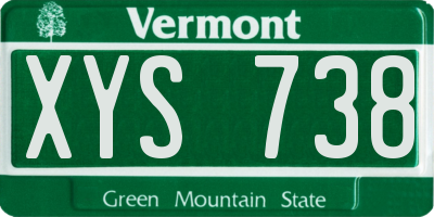 VT license plate XYS738