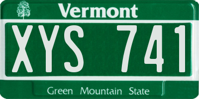 VT license plate XYS741
