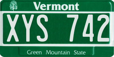 VT license plate XYS742