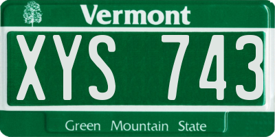 VT license plate XYS743