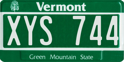 VT license plate XYS744