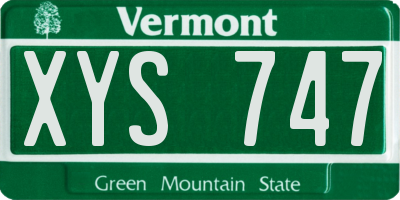 VT license plate XYS747