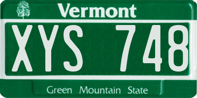 VT license plate XYS748