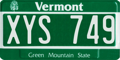 VT license plate XYS749