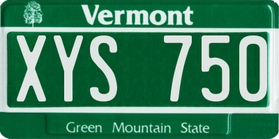 VT license plate XYS750
