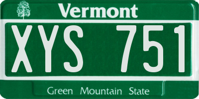 VT license plate XYS751