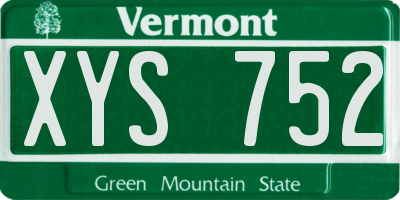VT license plate XYS752