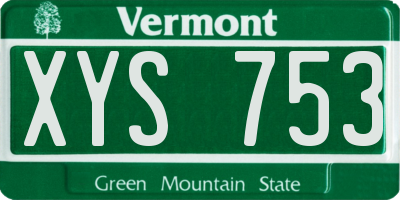VT license plate XYS753