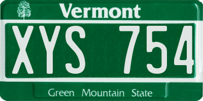 VT license plate XYS754