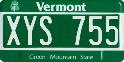 VT license plate XYS755