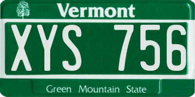 VT license plate XYS756