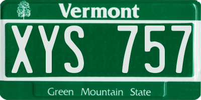 VT license plate XYS757