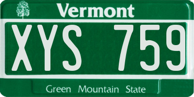 VT license plate XYS759