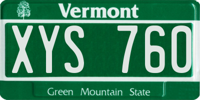 VT license plate XYS760