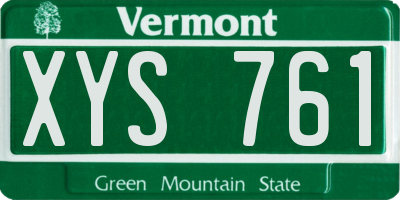 VT license plate XYS761