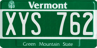 VT license plate XYS762