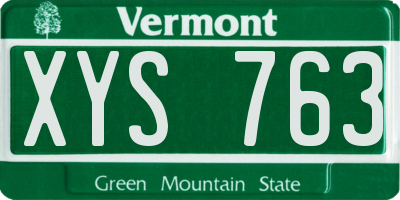 VT license plate XYS763