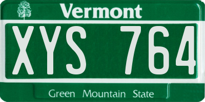 VT license plate XYS764