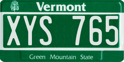 VT license plate XYS765