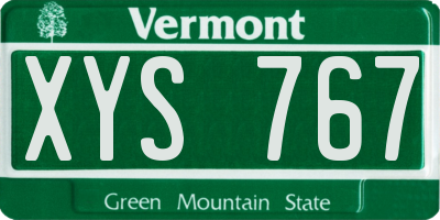 VT license plate XYS767