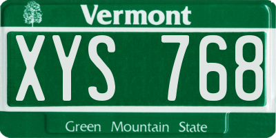 VT license plate XYS768
