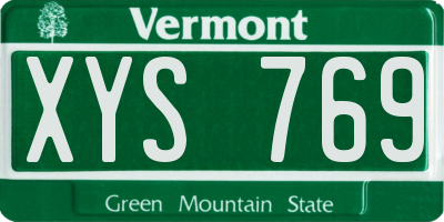 VT license plate XYS769