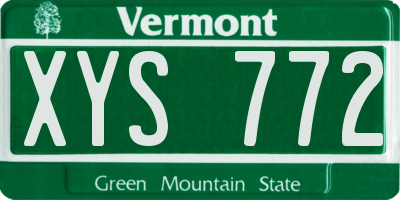VT license plate XYS772