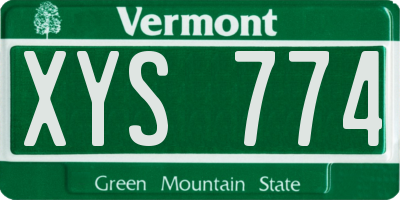 VT license plate XYS774