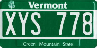 VT license plate XYS778