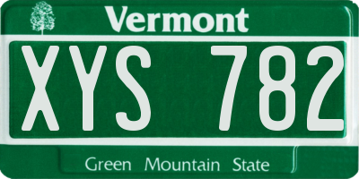 VT license plate XYS782