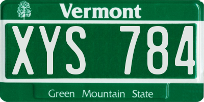 VT license plate XYS784