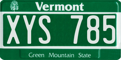VT license plate XYS785