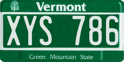 VT license plate XYS786