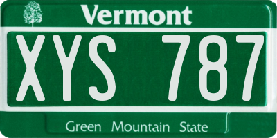 VT license plate XYS787
